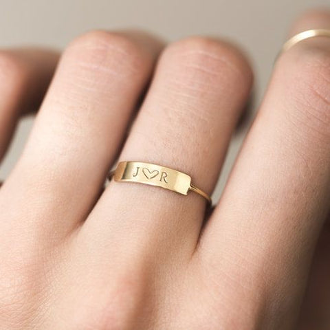 Customized Name Initials Ring