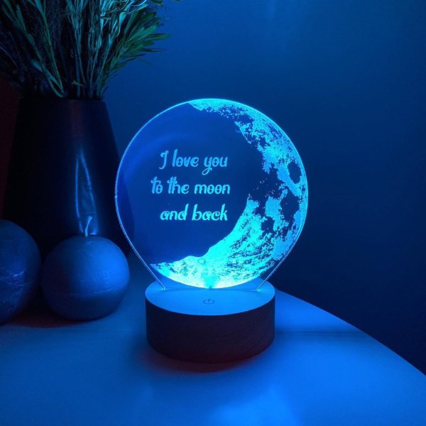 Customized 3D Illusion I love you to the Moon and Back Lamp – Toobas.pk ...