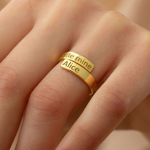 Custom Couple name ring