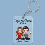 Doll Couple Customized Front print keychain