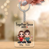 Doll Couple Customized Front print keychain
