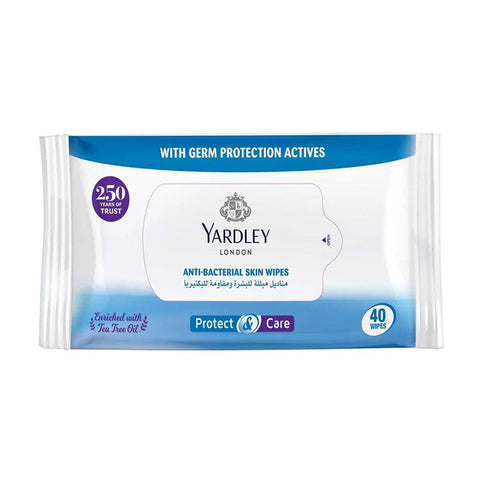 Yardley Anti-Bacterial Tea Tree Oil Skin Wipes 40S