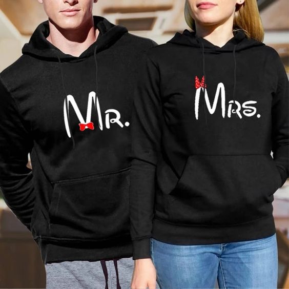 Mr Mrs Hoodies Black, Best Couple Gift1
