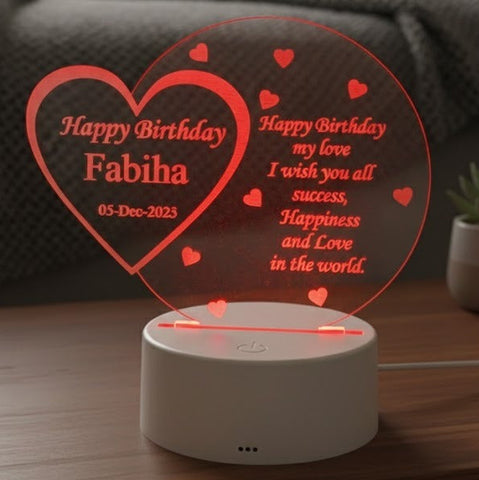 Personalized led lamp Heart shape