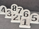Premium 8mm acrylic table number holder for restaurants, banquet halls and cafes Pakistan