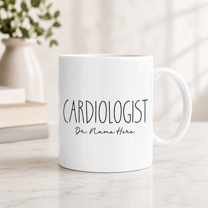 Personalized Cardiologist Mug with Name – Minimalist Heart Doctor Gift