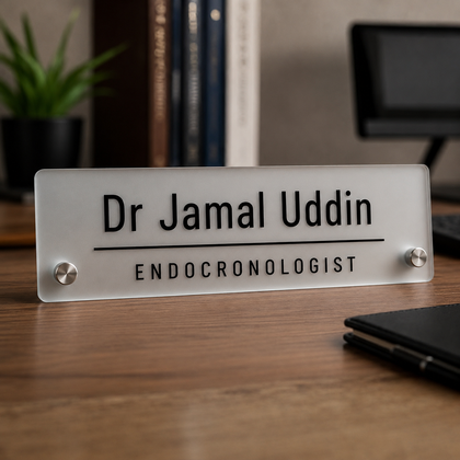 Desk plate for doctos