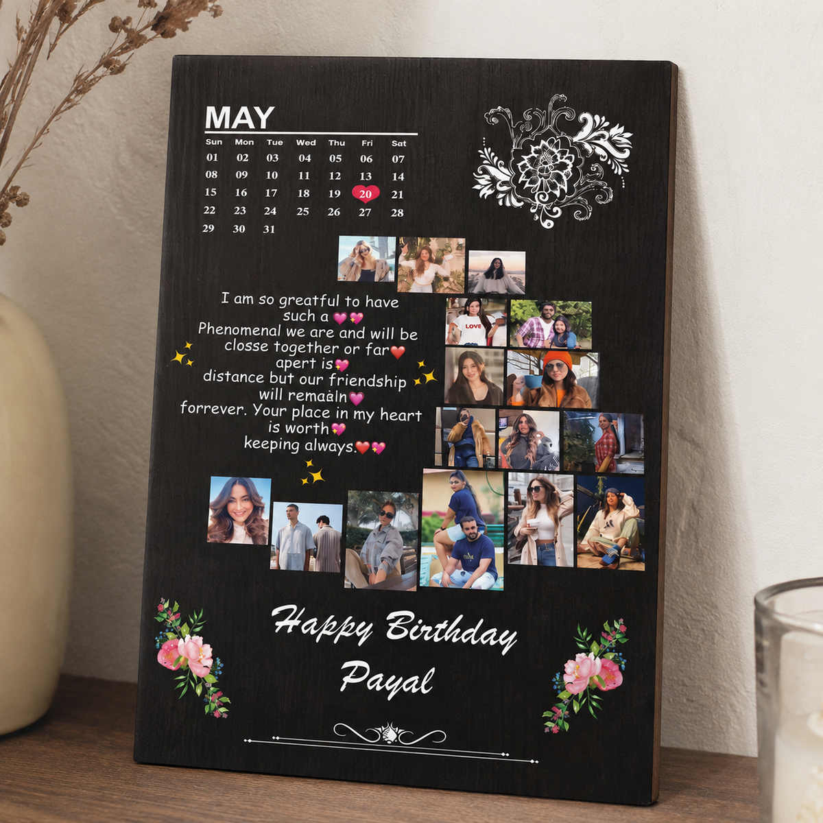 Collage Photo calendar Frame For Birthday – Toobas.pk Online Customized ...