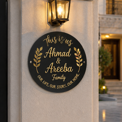 Round floral 15 x 15 Name plate
