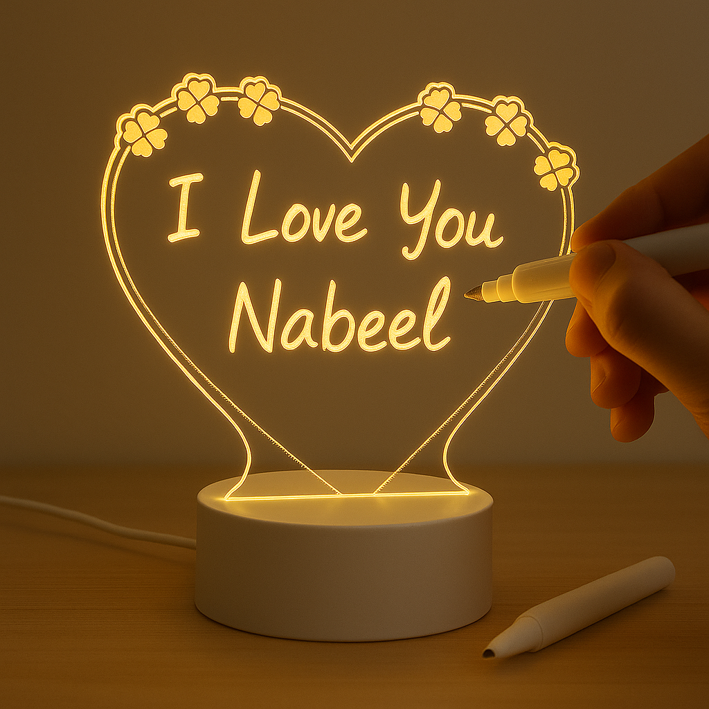 Writing Lamp Custom Writing LED Lamp with Marker – Toobas.pk Online Customized Gifts
