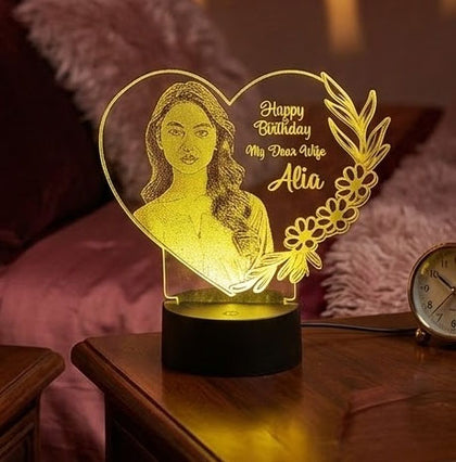 Customize Picture heart Led Lamp - Best gift for Wife on Anniversary