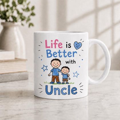 Life Is Better with Uncle Mug – Cute Gift for Uncle in Pakistan | Niece & Nephew Gift Mug
