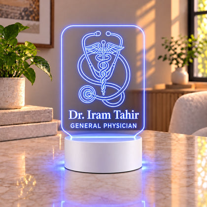 Personalized General Physician LED Lamp – Custom Doctor Name Medical Symbol Gift in Pakistan
