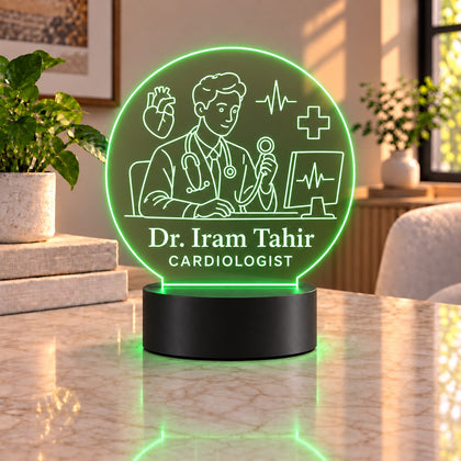 Personalized Cardiologist LED Lamp – Custom Doctor Name Heart Specialist Gift in Pakistan