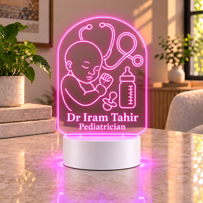 Personalized Pediatrician LED Lamp – Custom Baby Doctor Name Gift in Pakistan