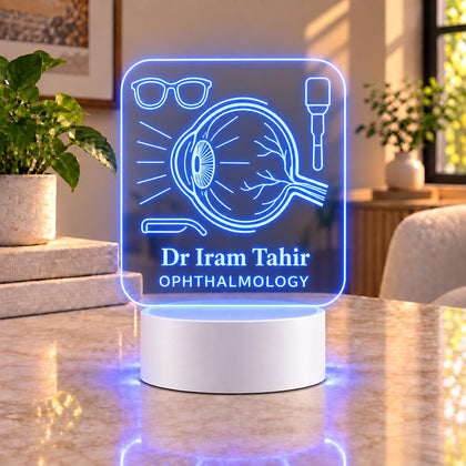 Personalized Ophthalmology LED Lamp – Custom Eye Specialist Doctor Name Gift in Pakistan