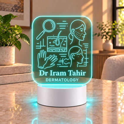 Personalized Dermatology LED Lamp – Custom Skin Specialist Doctor Name Gift in Pakistan