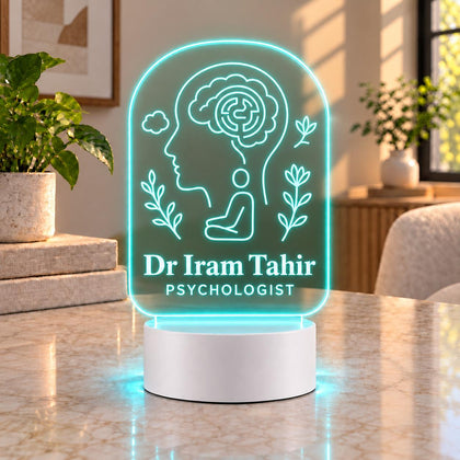 Personalized Psychologist LED Lamp – Custom Mental Health Doctor Name Gift in Pakistan