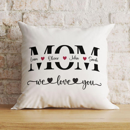 Personalized Mom Cushion with Kids Names – Custom Mother Gift Pillow in Pakistan