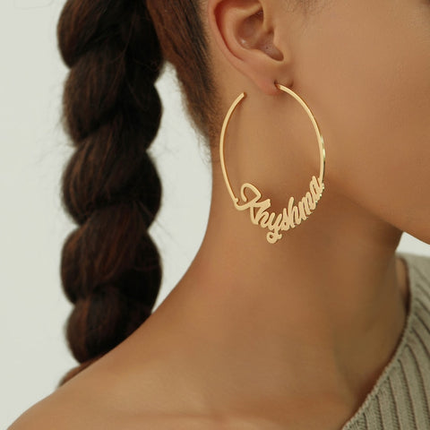 Custom Name Hoop Earrings