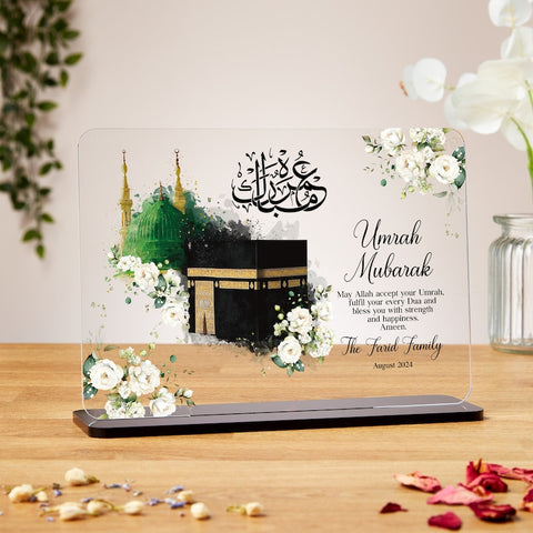 Umrah Mubarak Gift Acrylic Plaque