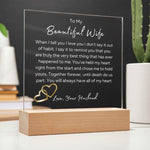 To My Wife Acrylic Plaque – Romantic Husband Gift