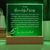 To My Wife Acrylic Plaque – Romantic Husband Gift