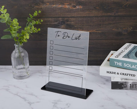Reusable Acrylic To-Do List Board – Dry Erase Desk Organizer