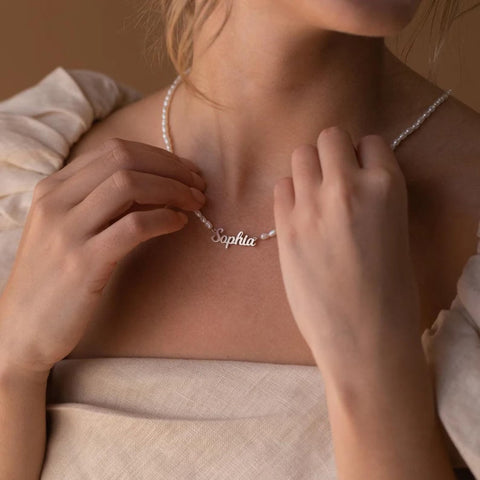 Pearls Chain Name necklace