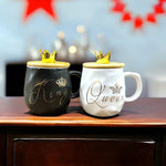 King and Queen Black and White Pair Mugs