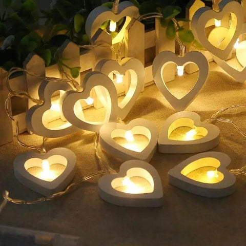 Wooden Heart Led Lights