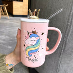 Unicorn mug with crown Lid