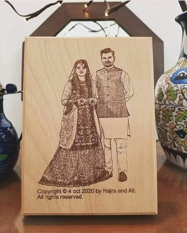 Wooden Engraved photo frame