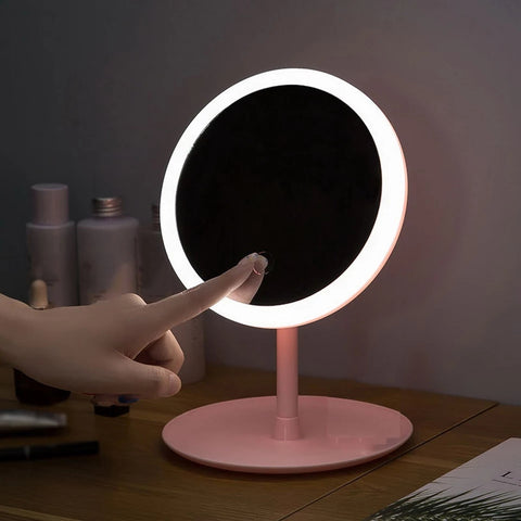 Amazon.com - NeuType Round Mirror, Circle Mirror for Makeup, Vanity Mirror  with Lights, Lighted Makeup Mirror with Magnification 10X，180°Rotation, 3  Color Lighting Modes, White Circle Mirror for Bathroom