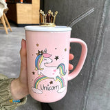 Unicorn mug with crown Lid