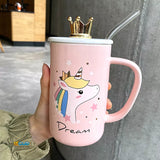 Unicorn mug with crown Lid
