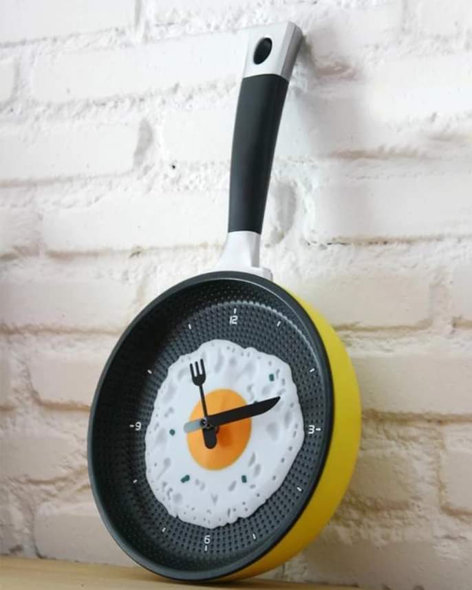 frypan shape kitchen wall clock – Toobas.pk Online Customized Gifts