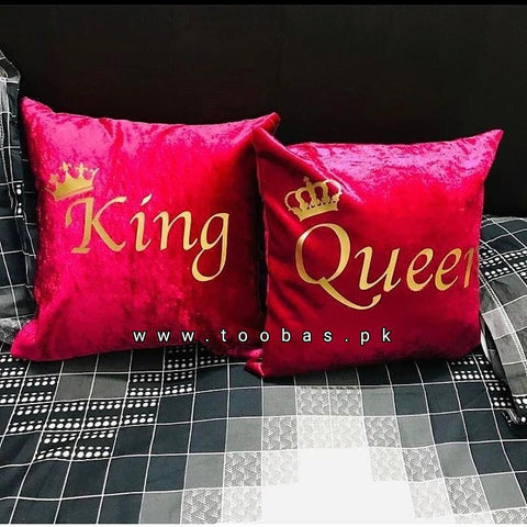 King and Queen velvet cushion