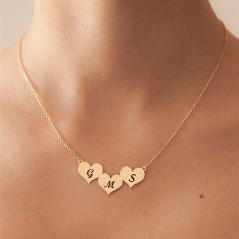 Gold plated heart name necklace