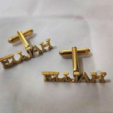 Name cufflinks Gold plated