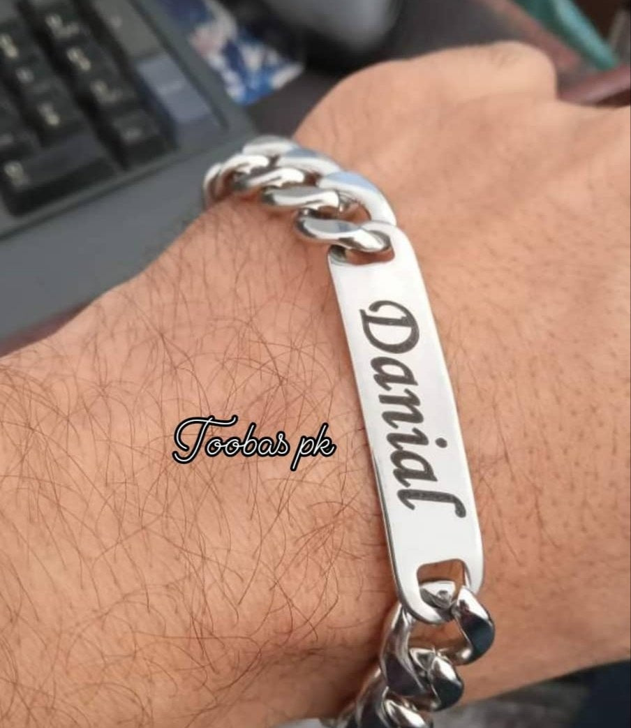 Customized Personalised Letter Engraved ID Wrist Band Bracelet Men at Rs  149/piece | कस्टमाइज्ड रिस्ट बैंड in Mumbai | ID: 2851112998497