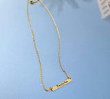 Customized Bar plate necklace