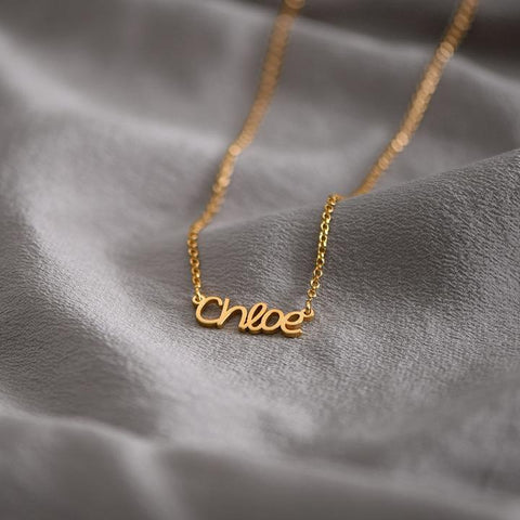 Breeze name Necklace Gold plated