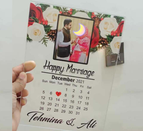 Calendar Acrylic Card | Anniversary Gift |