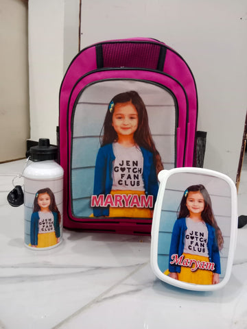 Personalized School Bag, Lunch box and Bottle