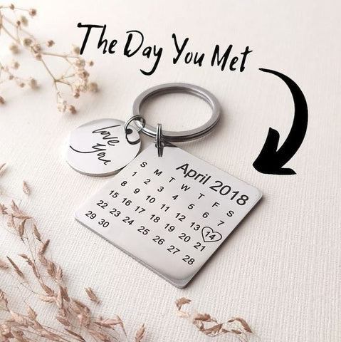 Day We Met calendar keychain