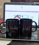 Hubby Wifey Couple Black mugs