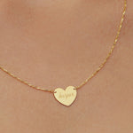 Heart Engraved name necklace