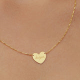 Heart Engraved name necklace