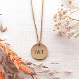 Me & You intial Disk necklace